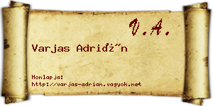 Varjas Adrián névjegykártya