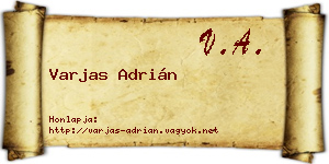 Varjas Adrián névjegykártya